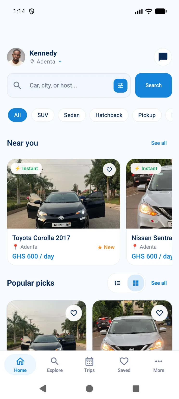 Hayame running on Android